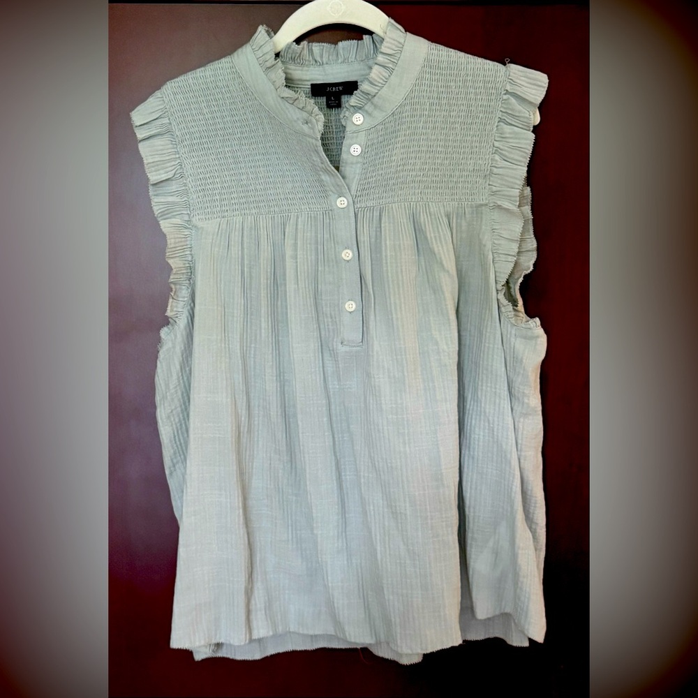 NWT J.Crew Cotton Sleeveless Top Sage Green